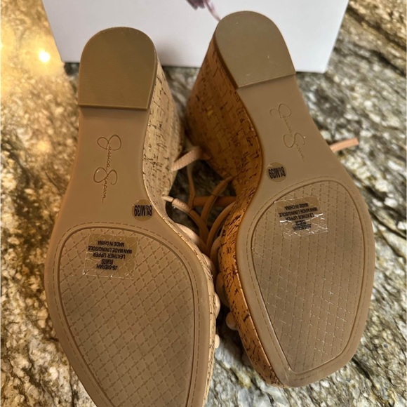 Jessica Simpson Cork and Tan Wedge Sandals - Picture 4 of 5